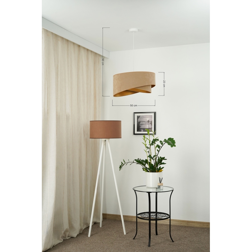Brilagi - LED Żyrandol na lince LYRA 1xE27/15W/230V brązowy/złoty