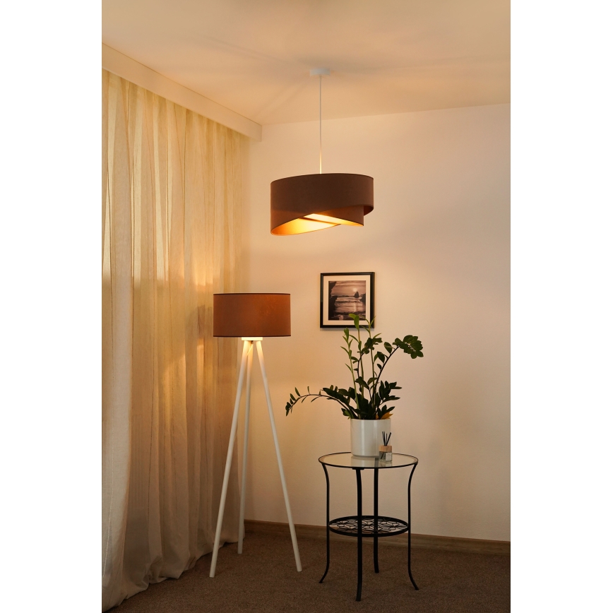 Brilagi - LED Żyrandol na lince LYRA 1xE27/15W/230V brązowy/złoty