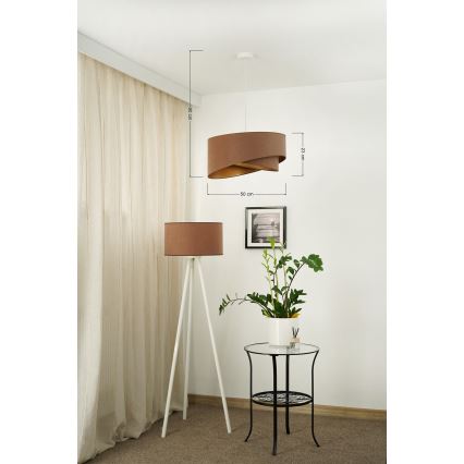 Brilagi - LED Żyrandol na lince LYRA 1xE27/15W/230V brązowy/złoty
