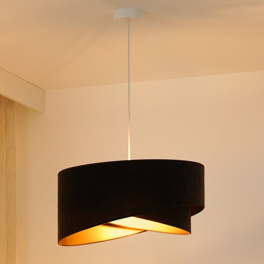 Brilagi - LED Żyrandol na lince LYRA 1xE27/15W/230V ciemnobrązowy/złoty