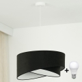Brilagi - LED Żyrandol na lince LYRA 1xE27/15W/230V czarny/biały