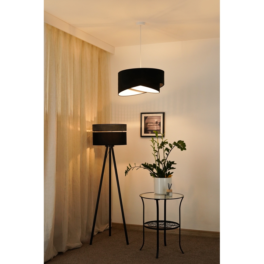 Brilagi - LED Żyrandol na lince LYRA 1xE27/15W/230V czarny/biały