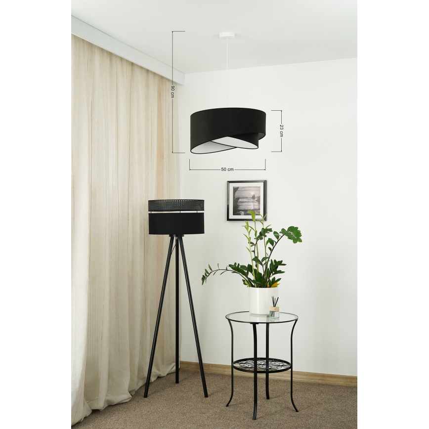 Brilagi - LED Żyrandol na lince LYRA 1xE27/15W/230V czarny/biały
