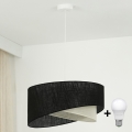 Brilagi - LED Żyrandol na lince LYRA 1xE27/15W/230V czarny/kremowy