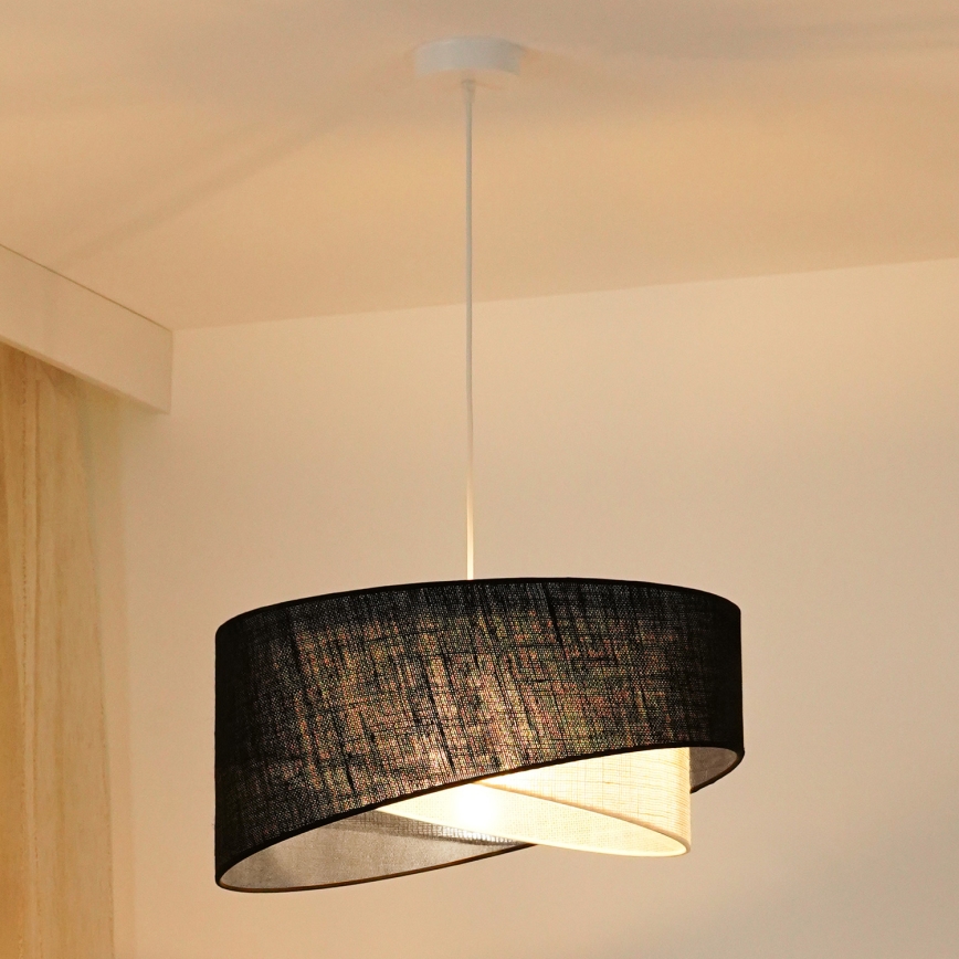 Brilagi - LED Żyrandol na lince LYRA 1xE27/15W/230V czarny/kremowy