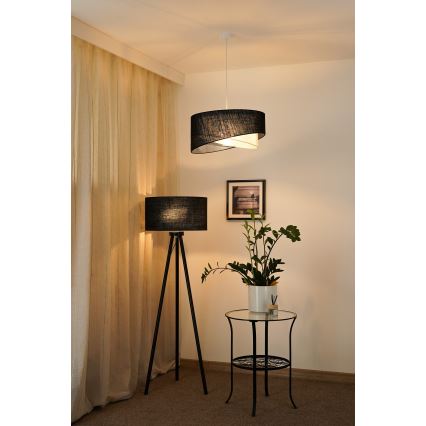 Brilagi - LED Żyrandol na lince LYRA 1xE27/15W/230V czarny/kremowy