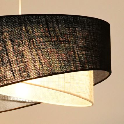 Brilagi - LED Żyrandol na lince LYRA 1xE27/15W/230V czarny/kremowy