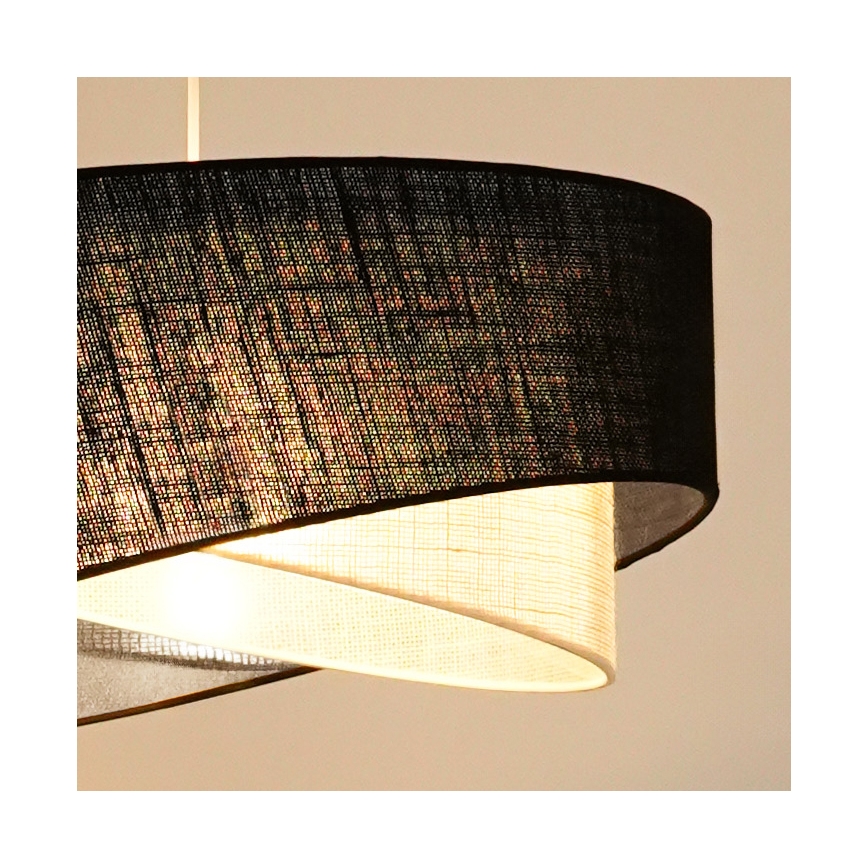 Brilagi - LED Żyrandol na lince LYRA 1xE27/15W/230V czarny/kremowy