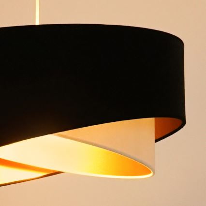 Brilagi - LED Żyrandol na lince LYRA 1xE27/15W/230V czarny/kremowy/złoty