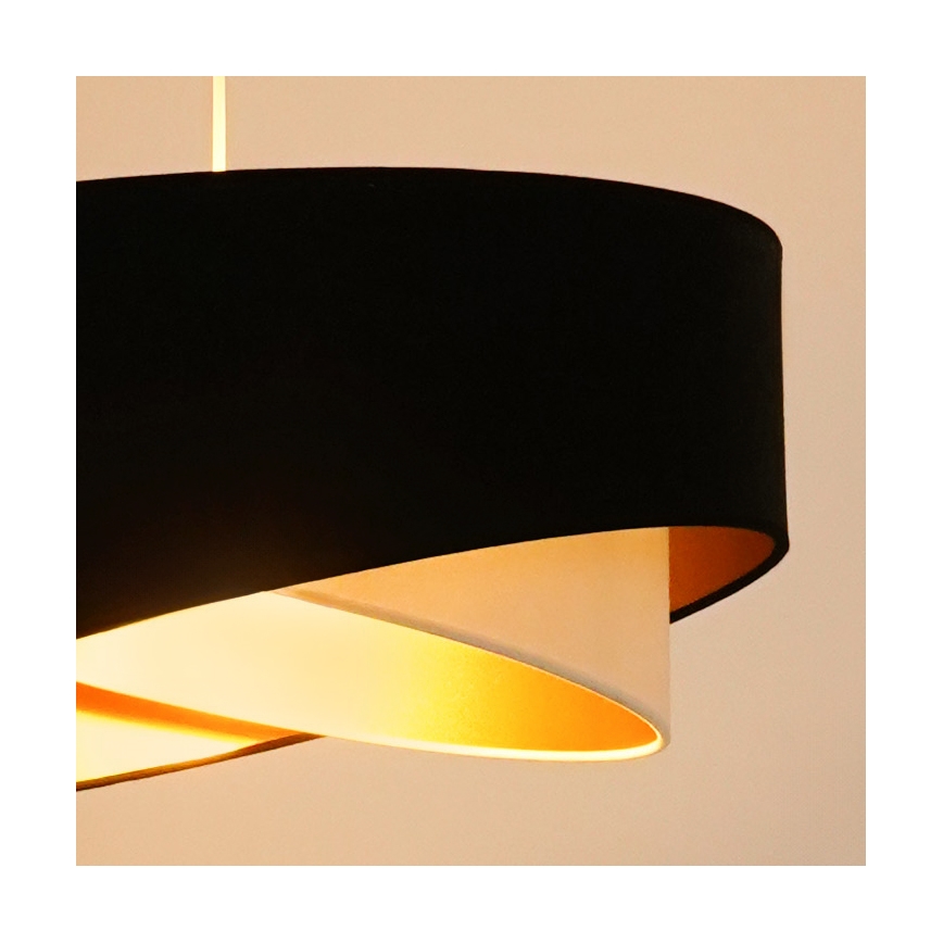 Brilagi - LED Żyrandol na lince LYRA 1xE27/15W/230V czarny/kremowy/złoty