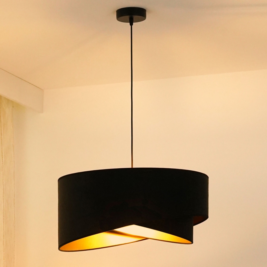 Brilagi - LED Żyrandol na lince LYRA 1xE27/15W/230V czarny/złoty