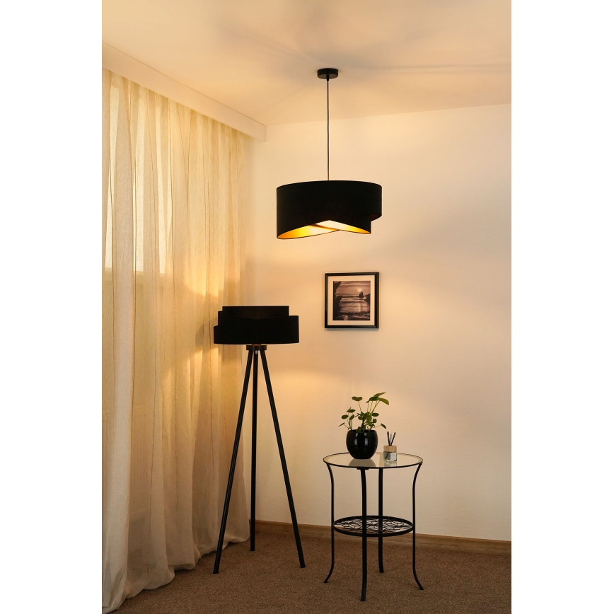 Brilagi - LED Żyrandol na lince LYRA 1xE27/15W/230V czarny/złoty