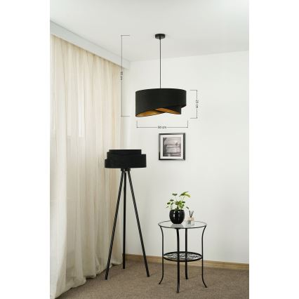 Brilagi - LED Żyrandol na lince LYRA 1xE27/15W/230V czarny/złoty
