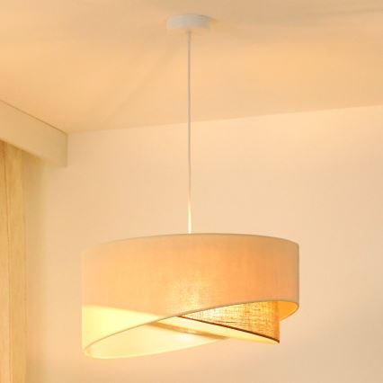 Brilagi - LED Żyrandol na lince LYRA 1xE27/15W/230V kremowy/beżowy