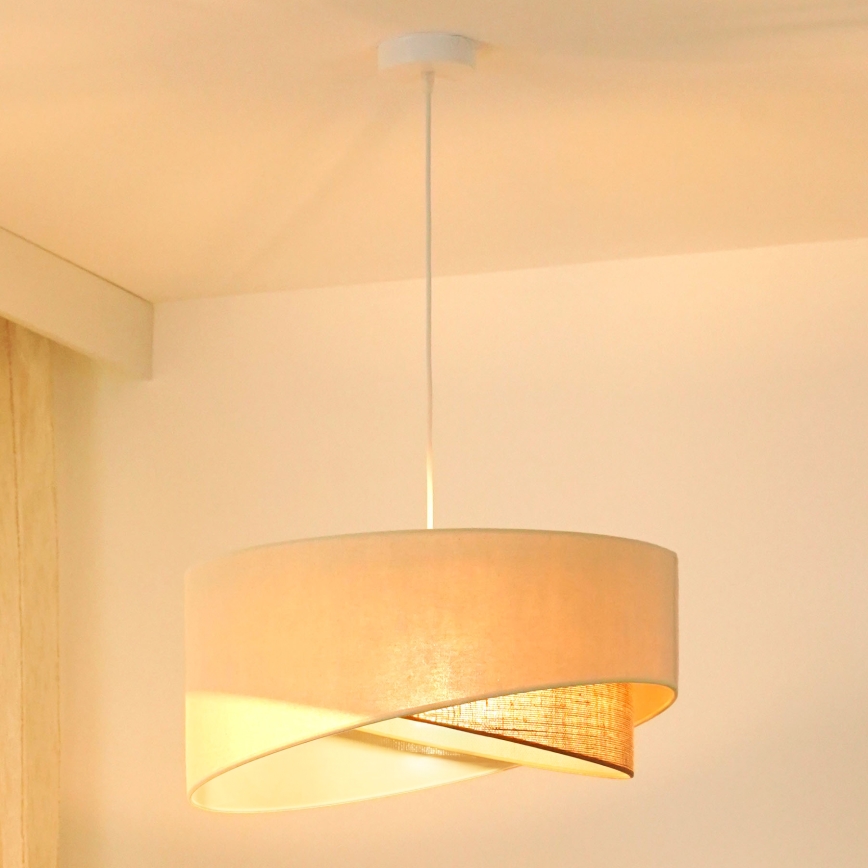 Brilagi - LED Żyrandol na lince LYRA 1xE27/15W/230V kremowy/beżowy