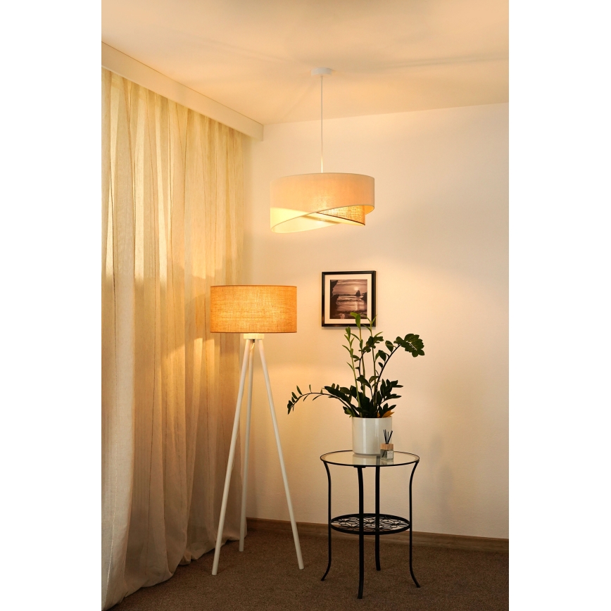 Brilagi - LED Żyrandol na lince LYRA 1xE27/15W/230V kremowy/beżowy