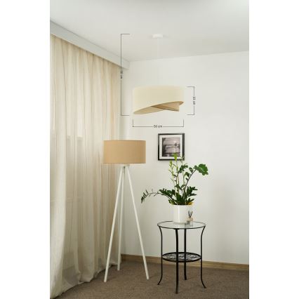 Brilagi - LED Żyrandol na lince LYRA 1xE27/15W/230V kremowy/beżowy
