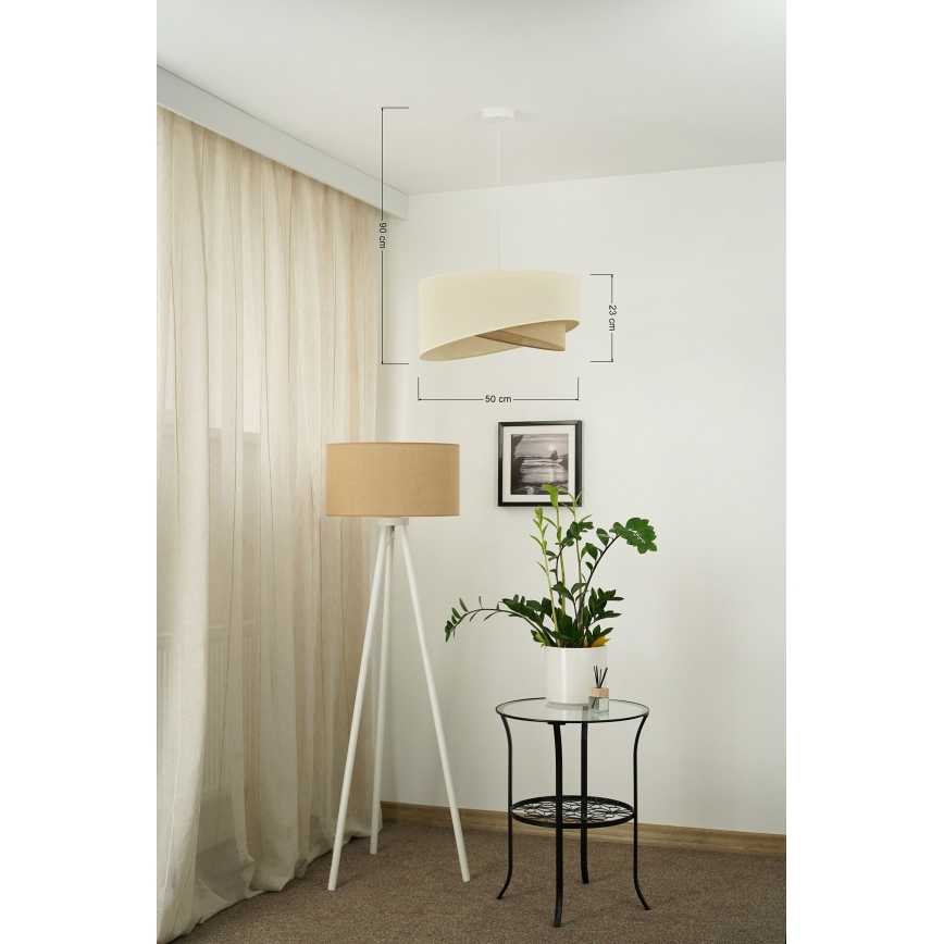 Brilagi - LED Żyrandol na lince LYRA 1xE27/15W/230V kremowy/beżowy
