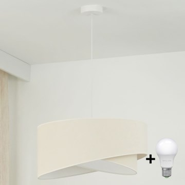 Brilagi - LED Żyrandol na lince LYRA 1xE27/15W/230V kremowy/biały