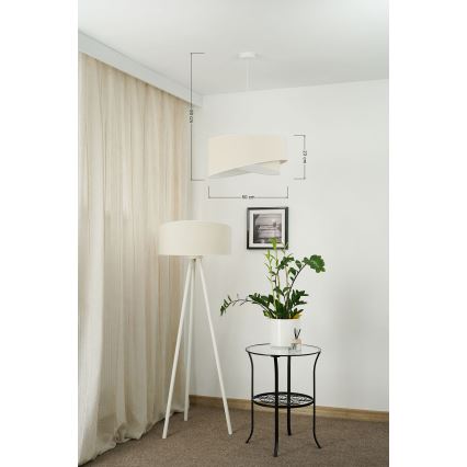 Brilagi - LED Żyrandol na lince LYRA 1xE27/15W/230V kremowy/biały