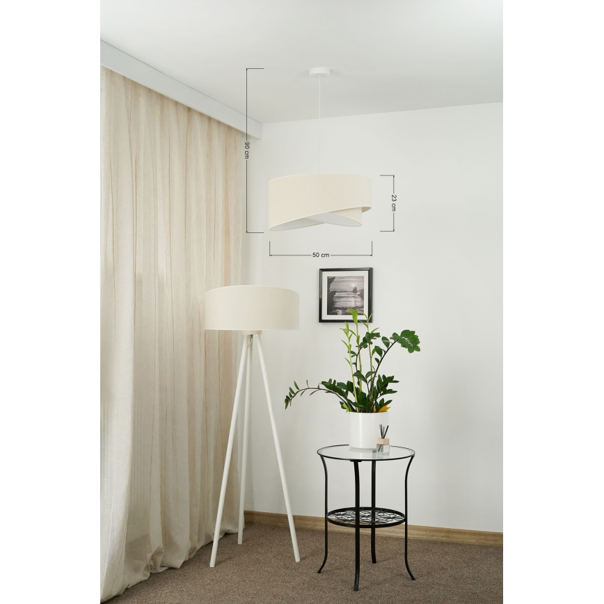 Brilagi - LED Żyrandol na lince LYRA 1xE27/15W/230V kremowy/biały