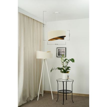 Brilagi - LED Żyrandol na lince LYRA 1xE27/15W/230V kremowy/czarny/złoty
