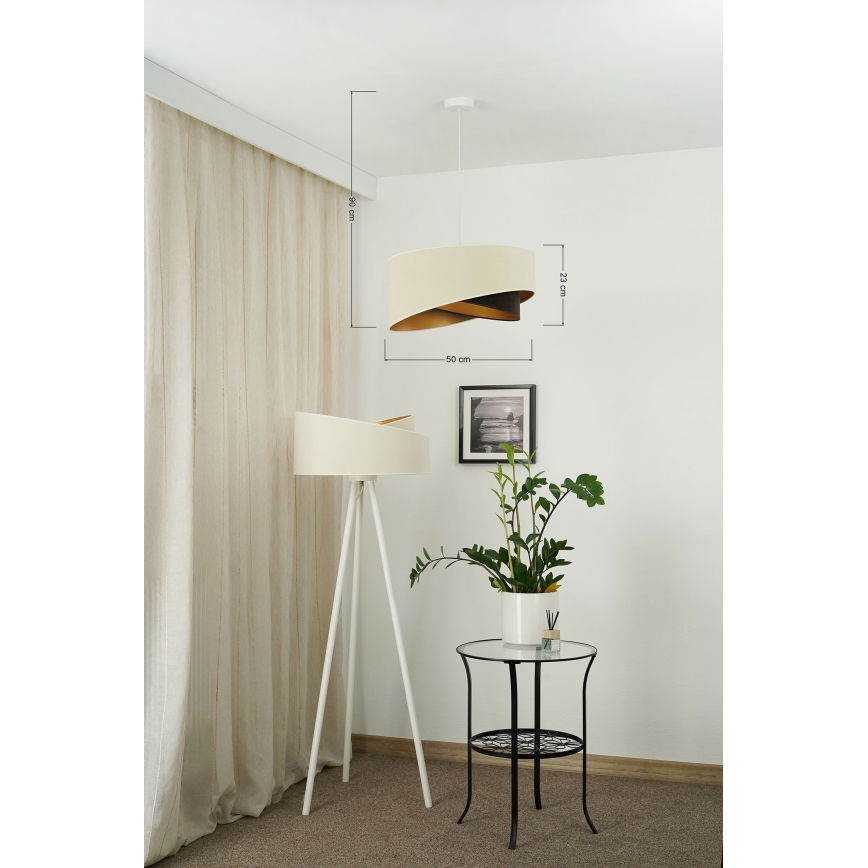 Brilagi - LED Żyrandol na lince LYRA 1xE27/15W/230V kremowy/czarny/złoty