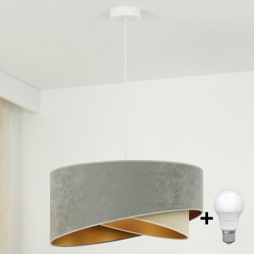 Brilagi - LED Żyrandol na lince LYRA 1xE27/15W/230V szary/beżowy/złoty