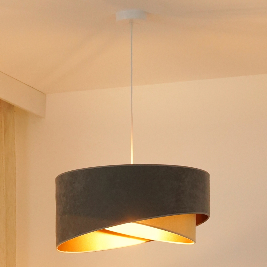 Brilagi - LED Żyrandol na lince LYRA 1xE27/15W/230V szary/beżowy/złoty