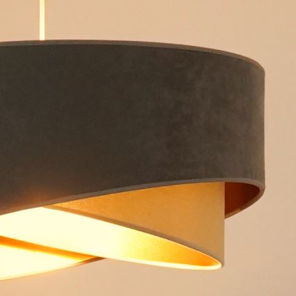 Brilagi - LED Żyrandol na lince LYRA 1xE27/15W/230V szary/beżowy/złoty