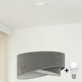 Brilagi - LED Żyrandol na lince LYRA 1xE27/15W/230V szary/biały