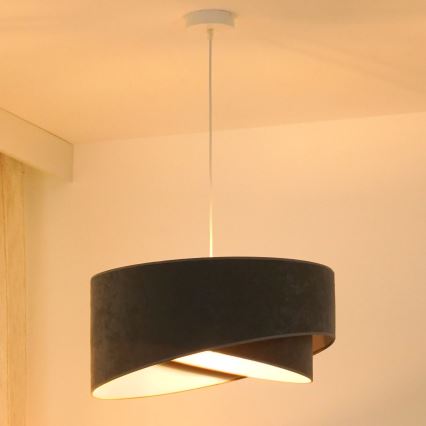Brilagi - LED Żyrandol na lince LYRA 1xE27/15W/230V szary/biały