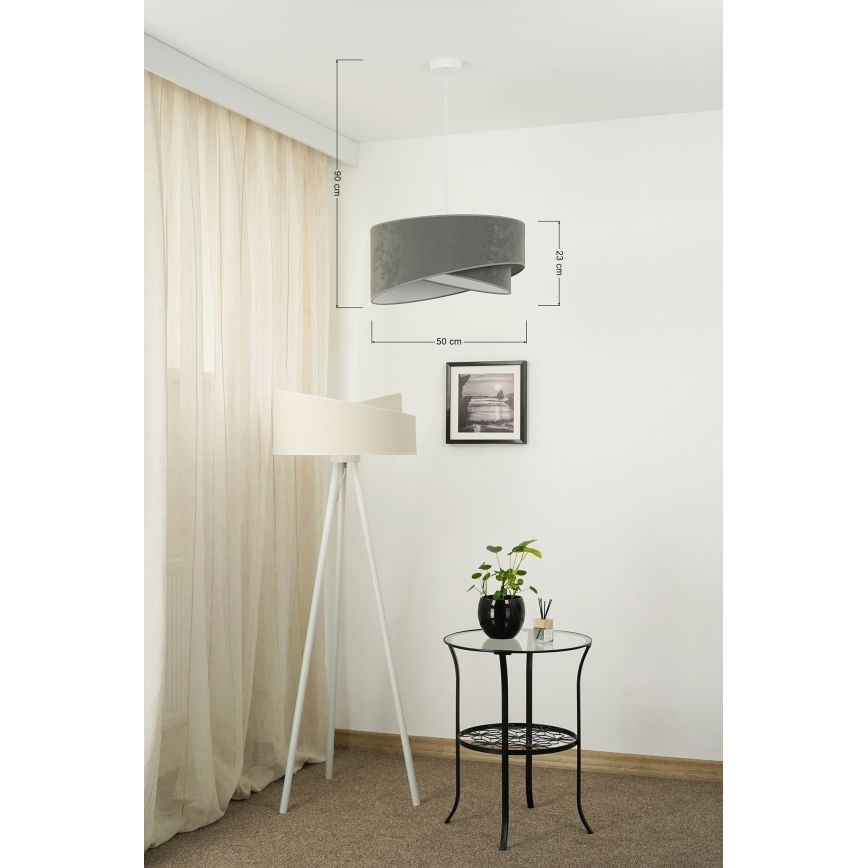 Brilagi - LED Żyrandol na lince LYRA 1xE27/15W/230V szary/biały