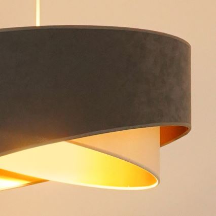 Brilagi - LED Żyrandol na lince LYRA 1xE27/15W/230V szary/kremowy/złoty