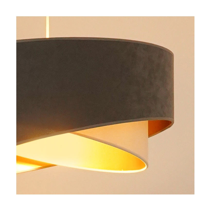 Brilagi - LED Żyrandol na lince LYRA 1xE27/15W/230V szary/kremowy/złoty