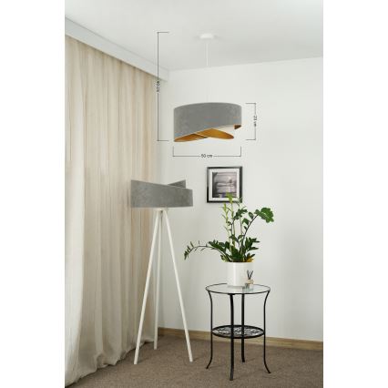 Brilagi - LED Żyrandol na lince LYRA 1xE27/15W/230V szary/kremowy/złoty