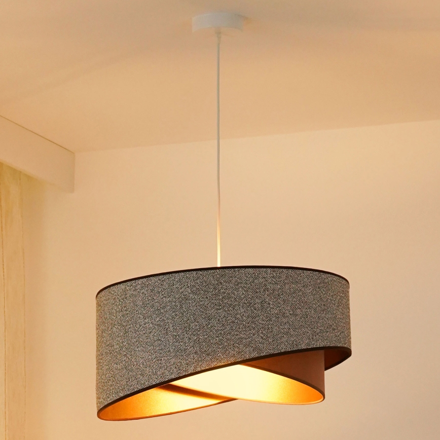 Brilagi - LED Żyrandol na lince LYRA 1xE27/15W/230V szary/kremowy/złoty