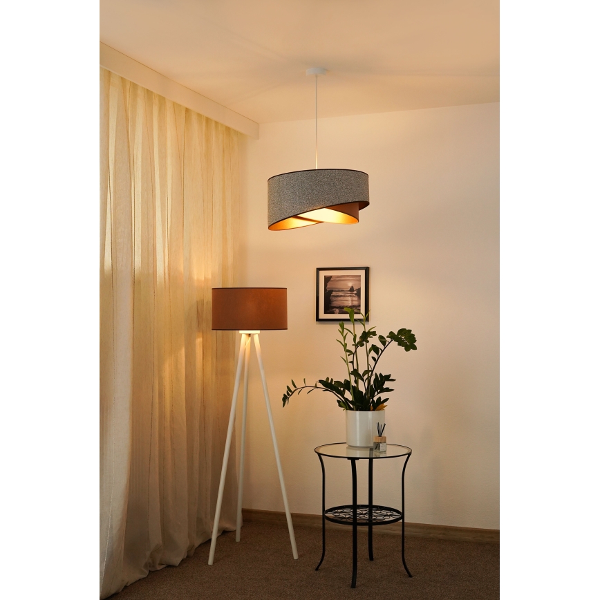 Brilagi - LED Żyrandol na lince LYRA 1xE27/15W/230V szary/kremowy/złoty