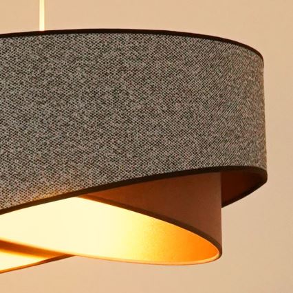 Brilagi - LED Żyrandol na lince LYRA 1xE27/15W/230V szary/kremowy/złoty