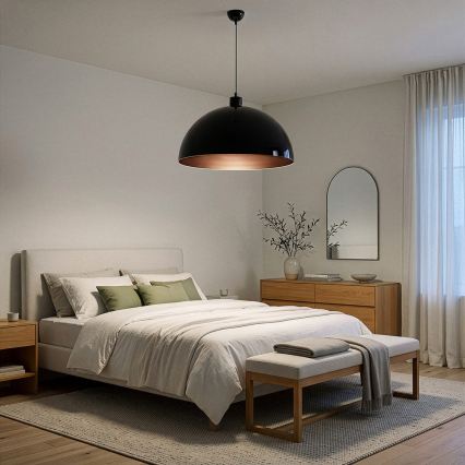 Brilagi - LED żyrandol na lince METALO 1xE27/40W/230V śr. 60 cm czarny/miedziany
