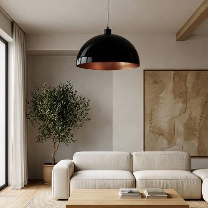 Brilagi - LED żyrandol na lince METALO 1xE27/40W/230V śr. 60 cm czarny/miedziany