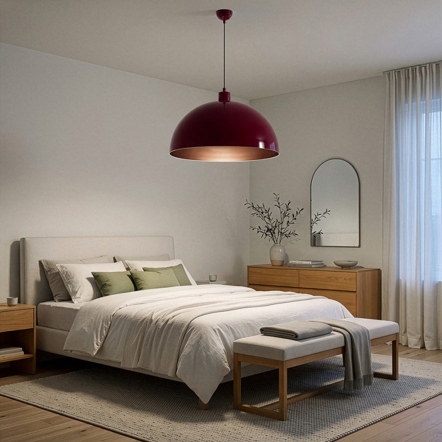 Brilagi - LED Żyrandol na lince METALO 1xE27/40W/230V Ø 60 cm bordowy/miedziany