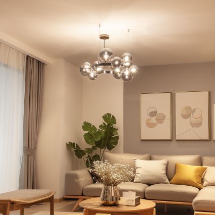 Brilagi - LED Żyrandol na lince MILLA 15xG9/3W/230V chrom błyszczący/dym