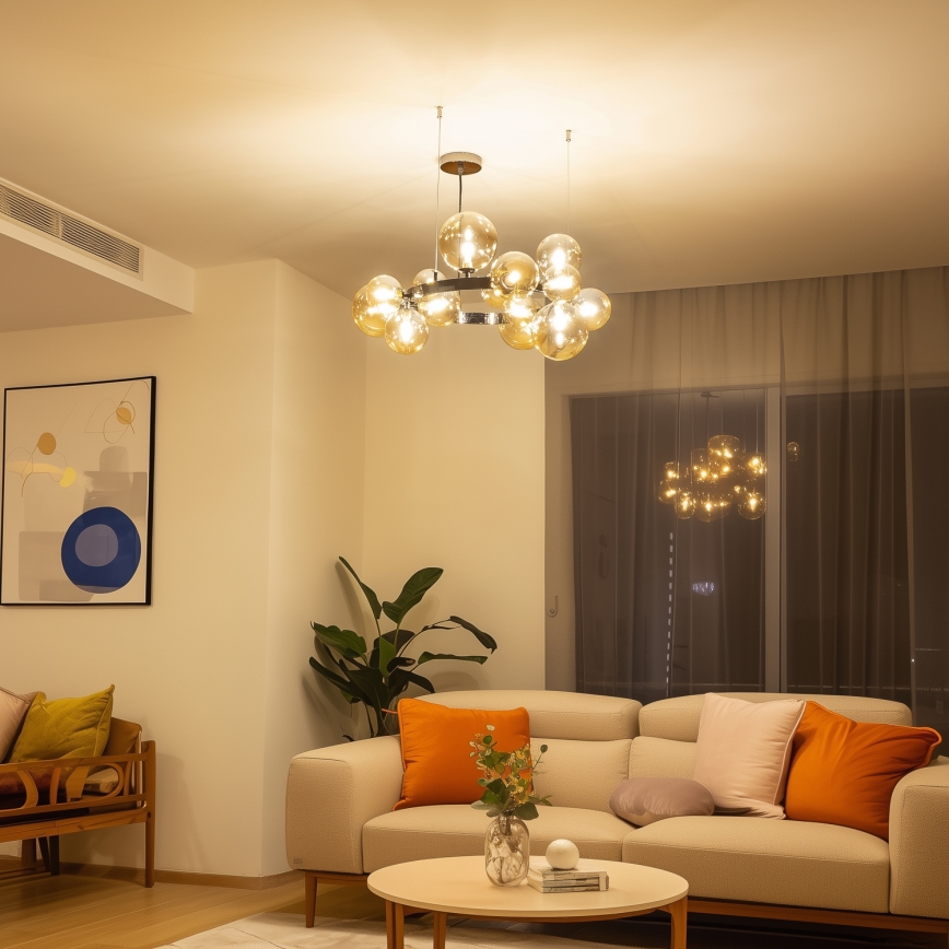 Brilagi - LED Żyrandol na lince MILLA 15xG9/3W/230V chrom błyszczący/złoty