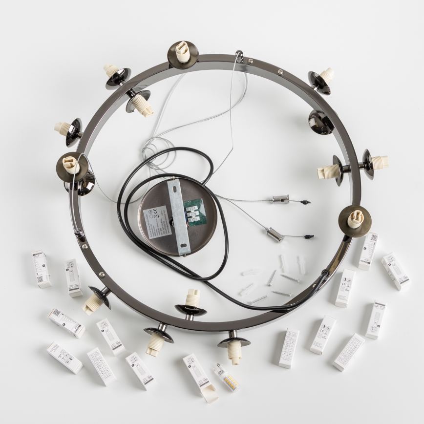 Brilagi - LED Żyrandol na lince MILLA 15xG9/3W/230V chrom błyszczący/złoty