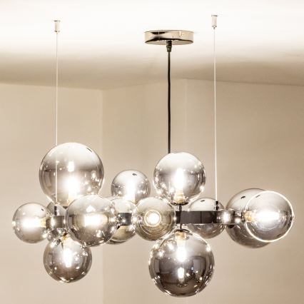 Brilagi - LED żyrandol na lince MILLA 15xG9/3W/230V czarny chrom/dymione