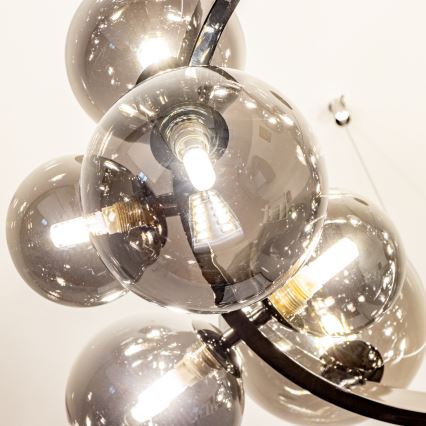 Brilagi - LED żyrandol na lince MILLA 15xG9/3W/230V czarny chrom/dymione