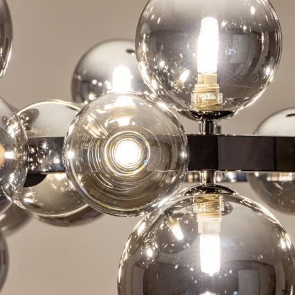 Brilagi - LED żyrandol na lince MILLA 15xG9/3W/230V czarny chrom/dymione