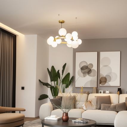 Brilagi - LED Żyrandol na lince MILLA 15xG9/3W/230V złoty/biały