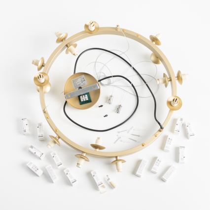 Brilagi - LED Żyrandol na lince MILLA 15xG9/3W/230V złoty/przydymiony